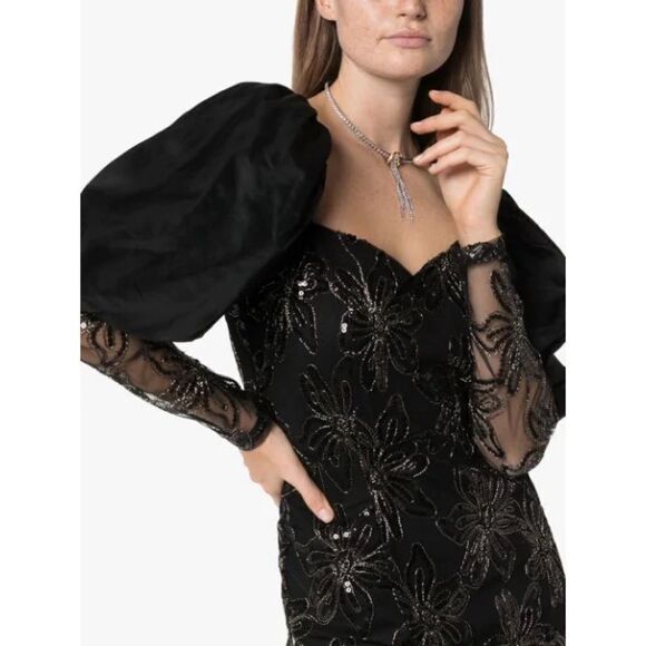 Rotate Sequin Embellished Puff Shoulder Mini Dress size Small - Picture 5 of 12